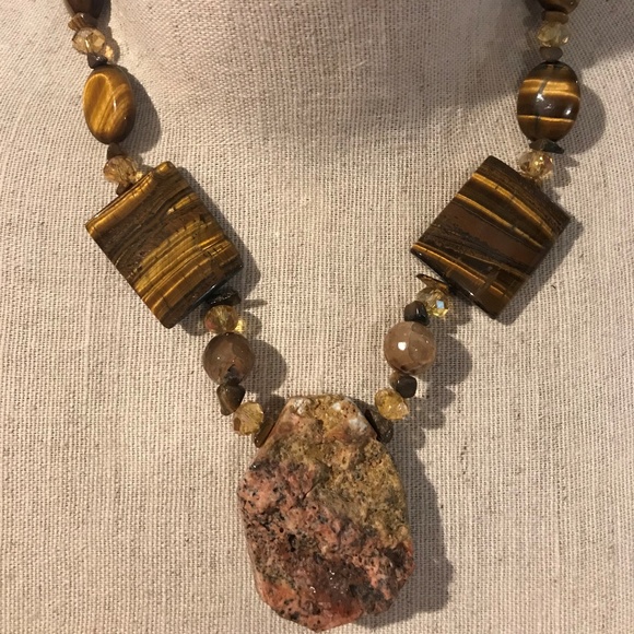 Hand-crafted Jewelry - Petrified Wood Druzy